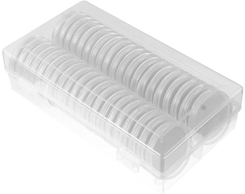 STOBOK Capsules Pour Pièces De Monnaie 50 mm Transparentes Avec Joints De Protection Boîte De Rangement Pour Pièces De Collection 40 Étuis Anti-Poussière Et Antioxydation