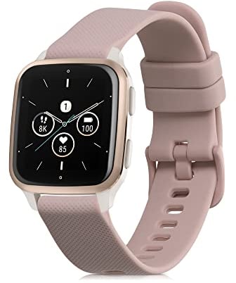 kwmobile Ersatzarmband kompatibel mit Garmin Venu Sq 2 Music/Sq 2 Armband - Fitnesstracker Band aus Silikon in Altrosa