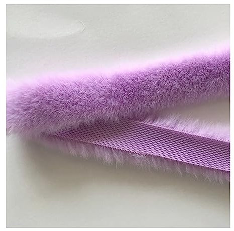 Yurosiay 5 Pezzi 1 m×1 cm Bordatura in Pelliccia Sintetica Fatta a Mano Morbido e Soffice Passamaneria in Pelliccia Sintetica per Cucito Bordo in Pelliccia Artificiale per Costumi Lilla Chiaro