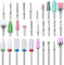 Punte Fresa Unghie,Ceramica 30 pezzi kit Punta，Punte Fresa Unghie Professionale per Salon per Rimozione Gel,Diamond Nail Drill per Rimozione Gel，Set manicure Pedicure Uso domestico