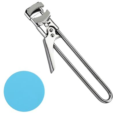 1 ouvre-bocal réglable avec 1 dessous de verre en silicone (bleu ciel), ouvre-couvercle, décapsuleur pour personnes âgées, ouvre-vis, pince pour ouvre-bocal