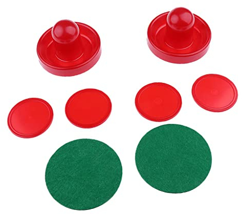 Tiuimk Dynamic Health Airhockey-Tisch-Set mit 2 Schiebern und 4 Pucks – kleine Größe, rote Farbe – perfekt für den Heimgebrauch