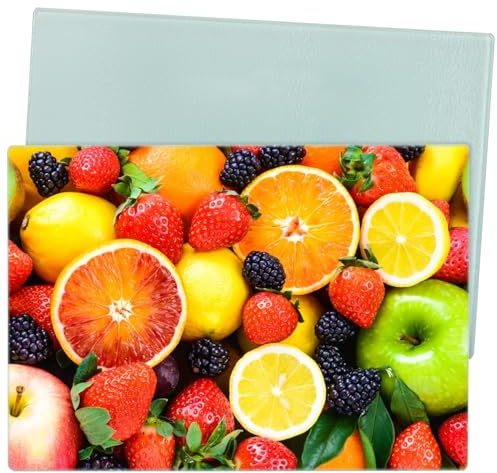 Okllen 2er Pack Sublimation Schneidebrett aus gehärtetem Glas, 28CM Lx20CM W Texturiertes Anti-Rutsch-Glas Schneidebrett für Küche DIY Heißpressmaschine Personalisiertes Geschenk