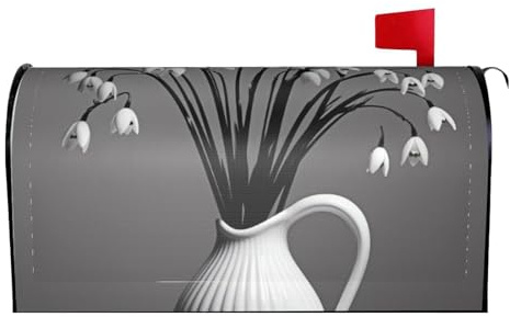 Welcome Spring Mailbox Covers Magnetic Standard Size Vase Model Magnetic Mailbox Covers Mailbox Wraps Post Letter Box Cover for Outdoor Garden Yard Mailbox Decor