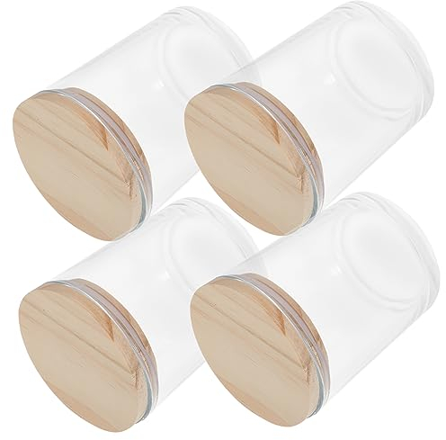 OUNONA 4 barattoli di di bambù per bicchieri di, contenitori per candele fai da te, contenitori per candele profumate, per, candele alimentari, tealight