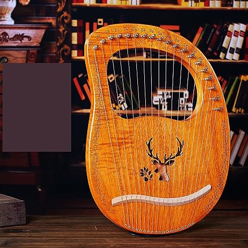 LVYUDS Tragbare Harfe, Einfach for Erwachsene/Anfänger, Die Klassische Musikinstrument-keltische Harfe Zu Erlernen, Viele Arten Von Harfe Instrument(19-String-Case-Deer)
