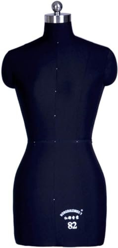 OZSSLJJ Nähen Schaufensterpuppen im halben Maßstab weiblich, Kleiderform Kleidung Schaufensterpuppe mit Schaumstoffrücken for die Unterrichtsausbildung(Black,XXL-Model 88)