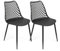 THE SECRET HOME - Conjunto de 2 y 4 Sillas en Polipropileno y Metal/Madera - Asiento de Diseño Ideal para Comedor y Cocina - Varios Modelos (2, Modelo 4 - Negro)