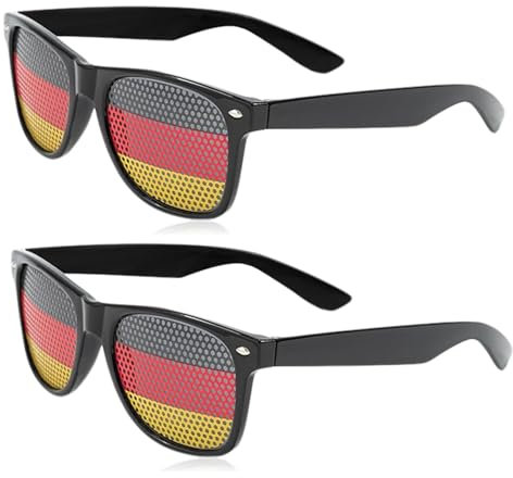 MAEXUS® Deutschland Brille【2 Stück】 Deutschland Sonnenbrille, Em Fanartikel Deutschland, Deutschland Nationalmannschaft Fanartikel, für Em Deutschland Fan