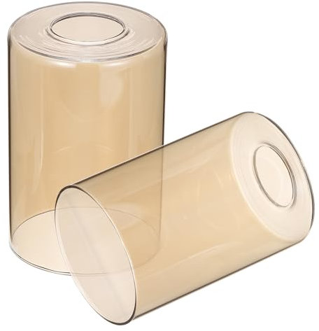 PATIKIL 6 x 4 Inch Clear Amber Glass Shades Replacement, 2pcs Handmade Glass Lamp Shade Cylinder Lampshade Light Fixture with 1-5/8 Fitter for Chandelier Pendant Wall Sconces