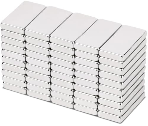 Aenienoe 50 Stück Magnete Kleine Rechteckig Neodym Magnet Extra Stark 20x10x3mm Mini Magnete für Pinnwand Magnettafel Kühlschrank Whiteboard Handwerk Fotos