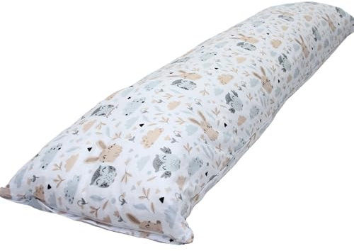 Emi&Sam Nackenkissen 40x145cm Ganzkörperkissen Stillkissen Seitenschläfer Kissen Seitenschläferkissen (21L. Waldfamilie - Bezug)