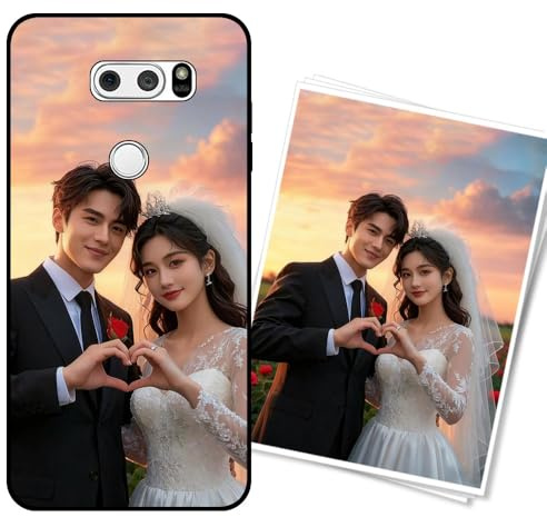 WUACYEAMING Persönliche Handyhülle für LG V30/LG V30 Plus/LG V30S Stoßfeste Kratzfeste Custom Phone Case mit Foto/Text/Logo Individualisierung Personalisierte Silikon Hülle Mitternachtsschwarz