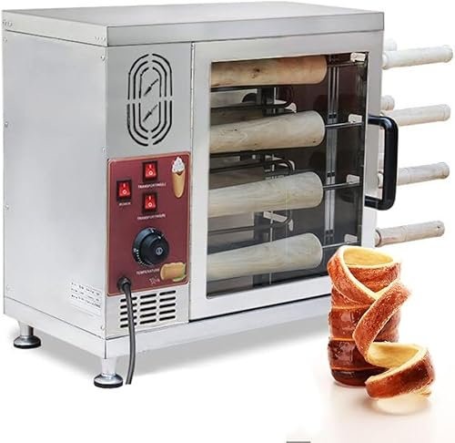DSeenLeap Forno Elettrico per Dolci a Camino con Bastoncini di Legno da 3000 W, tostapane Elettrico con 16 rulli, per ristoranti, cucine domestiche e Snack Bar