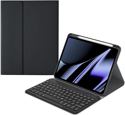 Bueuwe Tastatur hülle für Xiaomi Pad 6/6 Pro, abnehmbare Bluetooth-Tastatur mit Stifthalter, automatische Sleep/Wake-Funktion,Schwarz