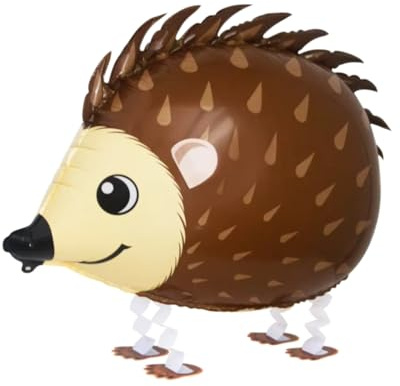 Folienballon Airwalker Igel - 51 x 33 cm, schwebend auf Beinen, ideal für Kindergeburtstag, Dekoration und Party, befüllbar mit Luft und Helium, lustiger beweglicher Igel-Ballon