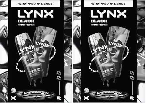 Lynx Black Duo Gift Set with a body wash and a body spray perfect for any occasion 2 piece (Pack of 2)