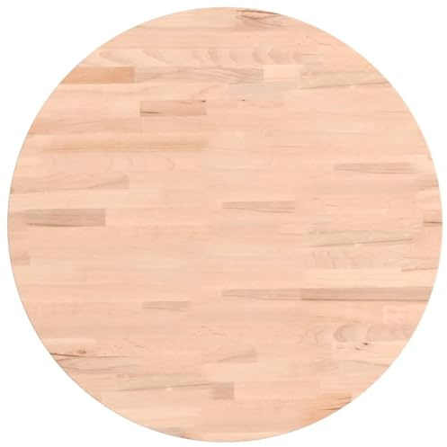 SDWEHBJ Runde Tischplatte, Holzplatte Platte, Ersatztischplatte für Esstische, Couchtische und Beistelltische, Wetterbeständig, Ø50x1,5 cm Massivholz Buche
