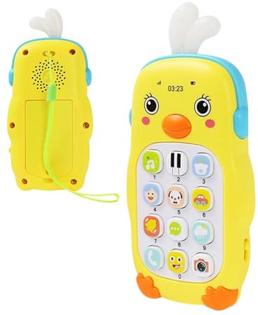 Teléfono de – Móvil falso con sonidos – Teléfono falso realista | Para casa, coche, viaje, cochecito, silla de paseo, aula, sala de juegos, niños, guardería, cumpleaños,