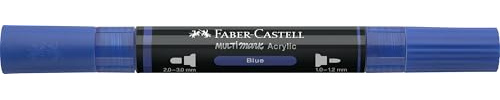 Faber-Castell Multimark Acrylic Dual Marker Color 120 Blue Art Set Supplies Waterbased Acrylic Marker Pen Double Ended Bold & Fine Tip Art Marker Coloring Pens Textlighter