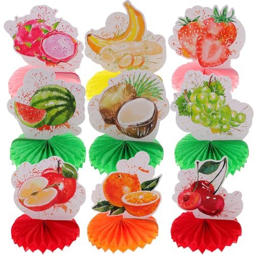 PENIKOKO 9 Stück Papier Waben Dekorationen aus Papier für Sommerfest Tischdekorationen in Wabenform Kreative Partydeko für Dinner Tisch