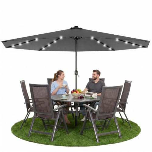 Suusolny Gartenschirm Ø 350 cm,UV-Schutz bis UPF 40+ Terrassenschirm klappbar ohne Ständer, Sonnenschirme für Balkon