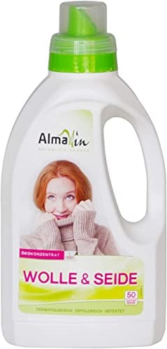 AlmaWin Wolle & Seide Lavendel 750ml, Feinwaschmittel, 50 Waschladungen