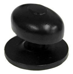 Signs & Numbers Oval Door Knob Black Iron