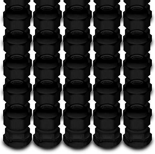 ARLI Kabelverschraubungen M16 x 1,5 mm metrisch IP68 20x M 16 Kabel Verschraubung 4-8 mm schwarz Gegenmutter wasserdicht Kunststoff - 20 Stück