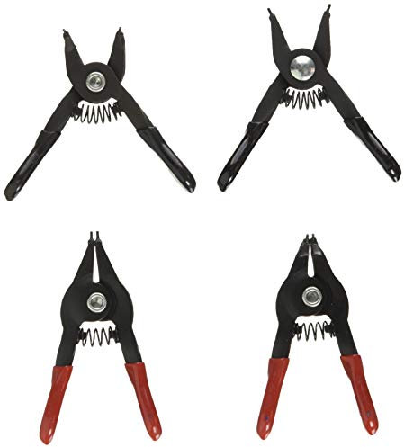 Laser 3395 Mini Circlip Plier Set 4pc, Black/Red