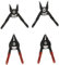 Laser 3395 Mini Circlip Plier Set 4pc, Black/Red