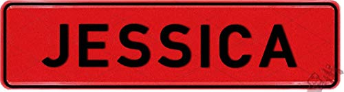 Geprägtes Namensschild zum Selbstgestalten ✓ Witterungsbeständig Individuelles Metallschild, Aluminium-Schild | Autoschild mit Namen selbst gestalten | Aluschild Kfz-Kennzeichen-Schilder