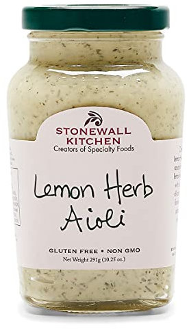 Stonewall Kitchen Lemon Herb Aioli, 291g Glas – Frische, glutenfreie Zitronen-Kräuter-Aioli, Perfekt für Fisch, Fleisch und Sandwiches