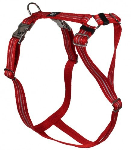 Feltmann Premium Hundegeschirr mit Alu-Max®, Soft- Nylonband, Reflex rot, 75-100cm, 25mm