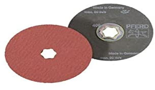 PFERD 722299 Fiberschleifer CC-FS, Combiclick, Ausführung Korund A-Cool, 80 Korngröße, 125mm, 25 Stück