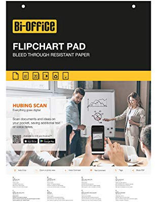 Bi-Office - Flipchartblock A1, Blanko, 20 Blättern, 70 g/m² Papier, 5 Flipchartblöcke