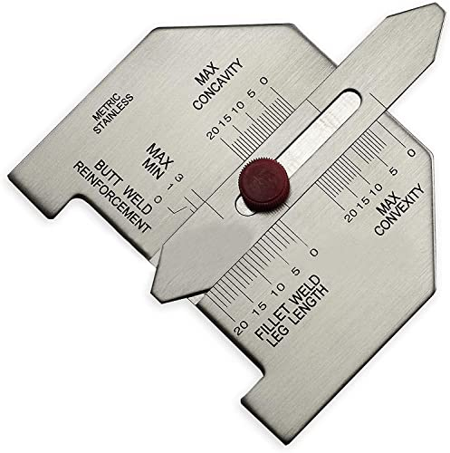 RIVERWELD Tamaño automático Calibre de soldadura Para Calibración precisa de soldaduras tipo filete Cheques Refuerzo de la garganta El tamaño de la pierna de la métrica del filete