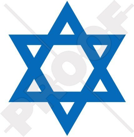 Jüdischer Davidstern/Judentum/Israel-Aufkleber - Vinyl-Aufkleber - 115 cm, 22 Farben
