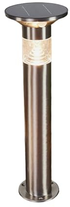 Lindby LED Solarleuchten Jalisa mit Bewegungsmelder (spritzwassergeschützt (Modern) in Alu aus Edelstahl (1 flammig,) - Solarlampe Solarleuchte Garten