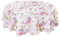 sourcing map Tischdecke Tischtuch Tischwäsche abwaschbar rund frühling wasserdicht, öldicht, schmutzabweisend Blumenmuster Lila & rote Pfingstrosenblüten Rund 152cm