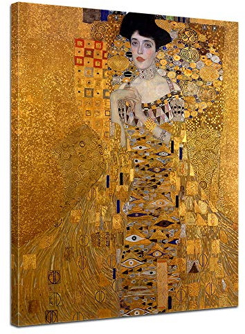 Bilderdepot24 Bild auf Leinwand | Gustav Klimt Adele Bloch Bauer I in 40x50 cm als Wandbild | Wand-deko Dekoration Wohnung alte Meister | 180934-40x50