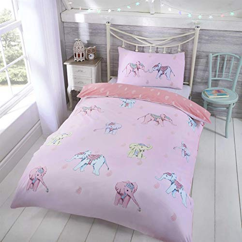 Rapport Ellie Quilt Duvet Cover Bed Set, Pink, Double ELLIEX-DOUB-MULT