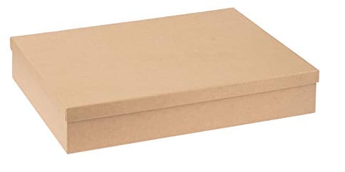 GLOREX 6 2027 248 - Scatola rettangolare con coperchio in cartone certificato FSC, scatola adatta a DIN A4 per incollare, dipingere, per la tecnica Decopatch o tovagliolo