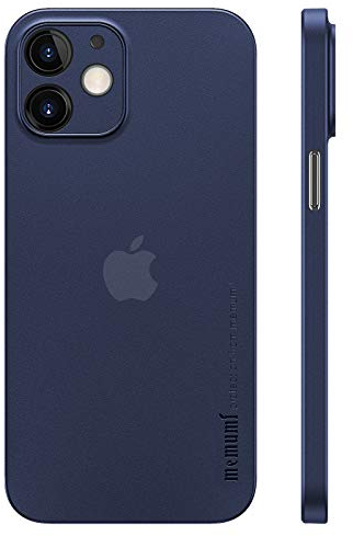 memumi Coque Compatible avec iPhone 12 6.1'' (Trans-Bleu),(Deux Trous pour Appareil Photo) Matériau PP (antidérapant, résistant aux Rayures, Antichoc) épaisseur 0,3 mm
