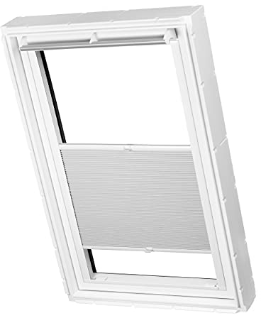 Ventanara® Dachfenster Waben Plissee ohne Bohren passend für Velux Fenster Plisseerollo Faltrollo verspannt Klebemontage (MK08, Grau Verdunkelnd)