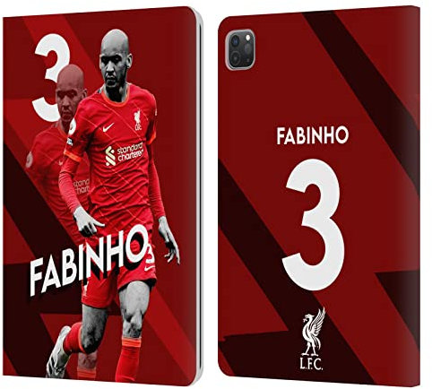 Head Case Designs Licenciado Oficialmente Liverpool Football Club Fabinho 2021/22 Primer Equipo Carcasa de Cuero Tipo Libro Compatible con Apple iPad Pro 11 2020/2021 / 2022