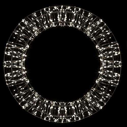 Christmas United - Lichtkranz für drinnen und draußen - Schwarzer Rahmen/Schwarzes Kabel - 800 LED - 50 cm Durchmesser - Warmweiße LEDs