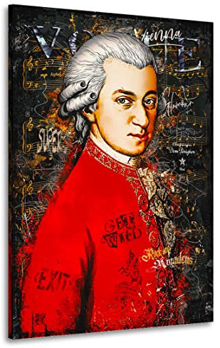 Kunstgestalten24 Leinwandbild Mozart Pop Art Wandbild Kunstdruck Raum Dekoration XXL