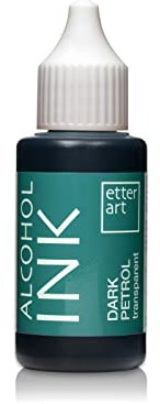 Etter Art hochwertige Alcohol Farbe für Kunstharze I Färben Sie Ihr Epoxidharz mit unseren Inks I Hohe Pigmentierung & keinen Braunstich mit unseren Farben I Dark Petrol