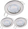 Oktaplex Lighting 3er Set LED Einbaustrahler Sedan - mit LED Modul 4,8W 4000K 230V 380lm Neutralweiß 110° - Spot Edelstahl gebürstet Lochmaß 60mm
